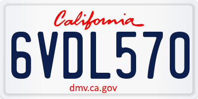 CA license plate 6VDL570
