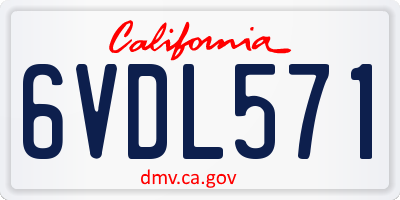 CA license plate 6VDL571