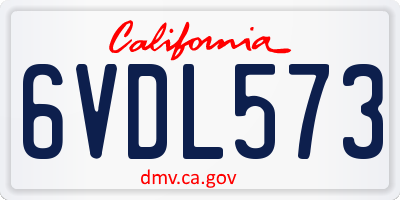 CA license plate 6VDL573