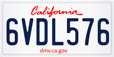 CA license plate 6VDL576