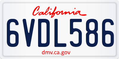 CA license plate 6VDL586