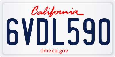 CA license plate 6VDL590
