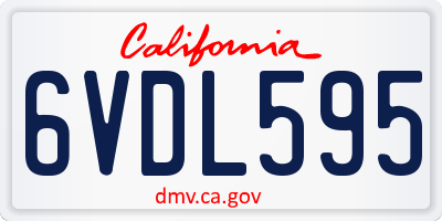 CA license plate 6VDL595