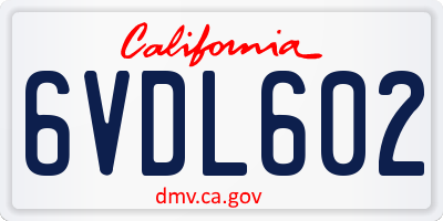 CA license plate 6VDL602