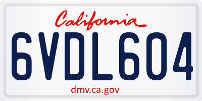 CA license plate 6VDL604
