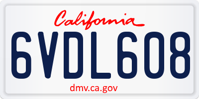 CA license plate 6VDL608