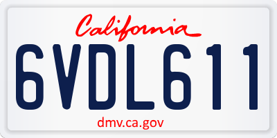 CA license plate 6VDL611