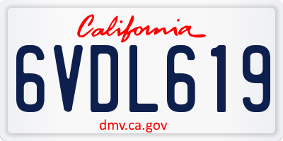 CA license plate 6VDL619