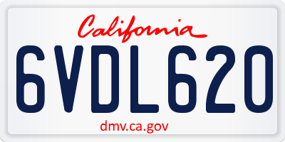 CA license plate 6VDL620