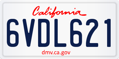 CA license plate 6VDL621