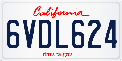 CA license plate 6VDL624