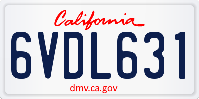 CA license plate 6VDL631