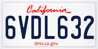 CA license plate 6VDL632
