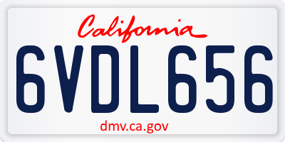 CA license plate 6VDL656