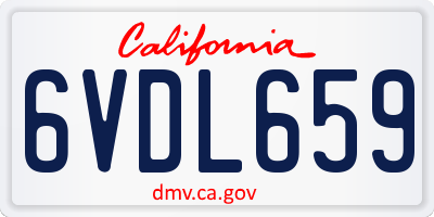 CA license plate 6VDL659