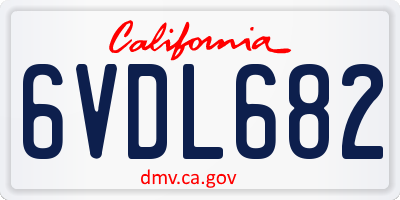 CA license plate 6VDL682