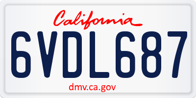 CA license plate 6VDL687