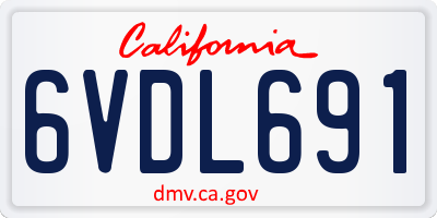 CA license plate 6VDL691