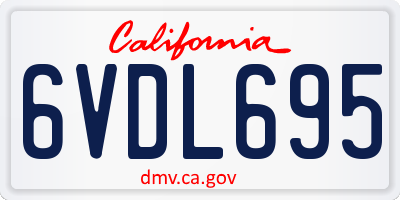 CA license plate 6VDL695