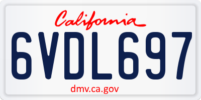 CA license plate 6VDL697