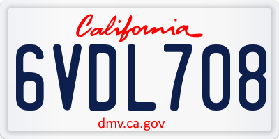 CA license plate 6VDL708