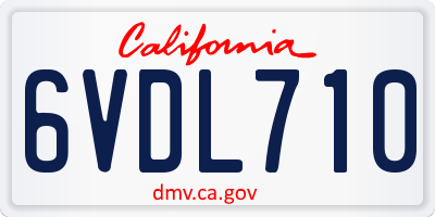 CA license plate 6VDL710