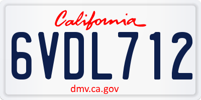 CA license plate 6VDL712