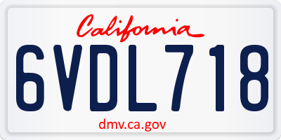 CA license plate 6VDL718