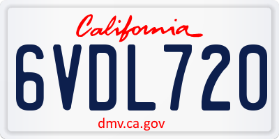 CA license plate 6VDL720