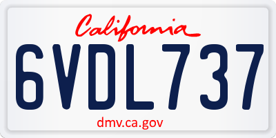 CA license plate 6VDL737