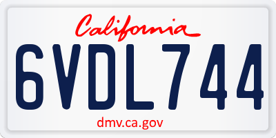 CA license plate 6VDL744