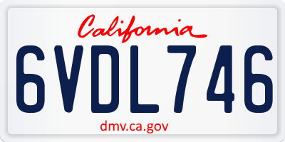 CA license plate 6VDL746