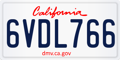 CA license plate 6VDL766
