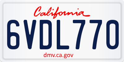 CA license plate 6VDL770