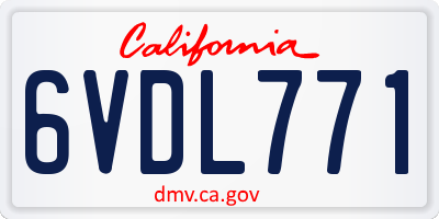 CA license plate 6VDL771