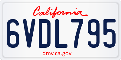 CA license plate 6VDL795
