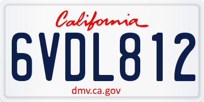 CA license plate 6VDL812