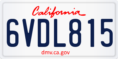 CA license plate 6VDL815