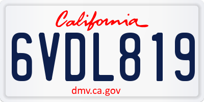 CA license plate 6VDL819