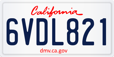 CA license plate 6VDL821
