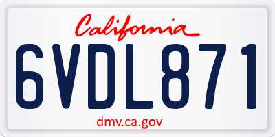 CA license plate 6VDL871