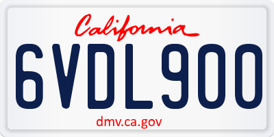CA license plate 6VDL900