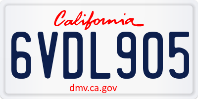 CA license plate 6VDL905