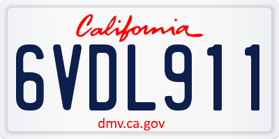 CA license plate 6VDL911