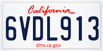 CA license plate 6VDL913