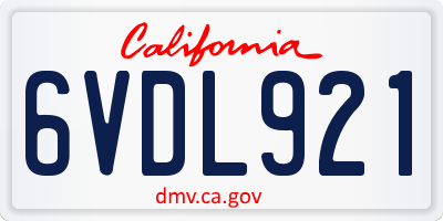 CA license plate 6VDL921