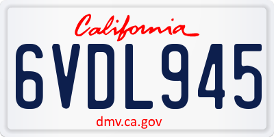 CA license plate 6VDL945