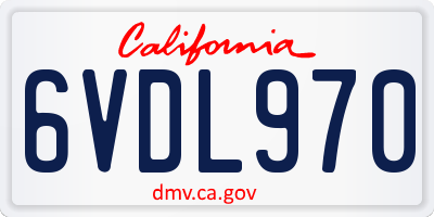 CA license plate 6VDL970