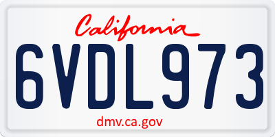 CA license plate 6VDL973