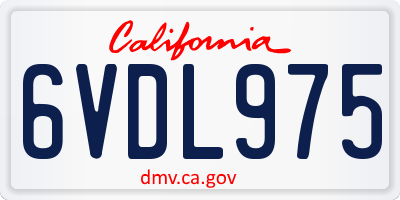 CA license plate 6VDL975
